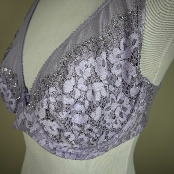 Victorias Secret Bra 34DD Purple Body By Victoria Unlined Demi Semi-Sheer Floral - Picture 10 of 14